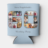 60誕生日60フォトコラージパウダーブルー 缶クーラー (正面)