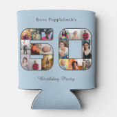 60誕生日60フォトコラージパウダーブルー 缶クーラー (裏面)