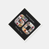 60誕生日60フォト・コラージュ白黒 スタンダードカクテルナプキン (角)