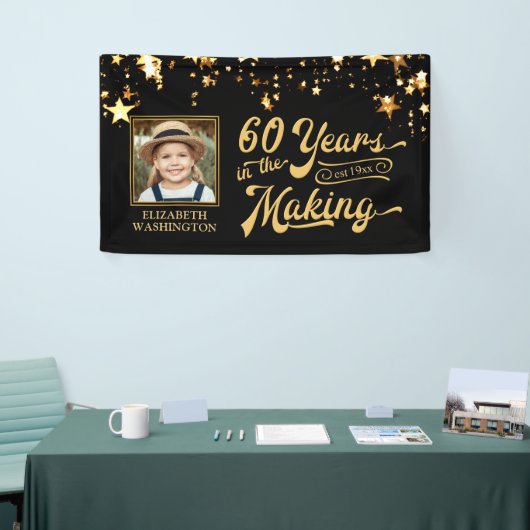 60誕生日60年メイキング・金ゴールド・スターズ 横断幕 (トレードショー)