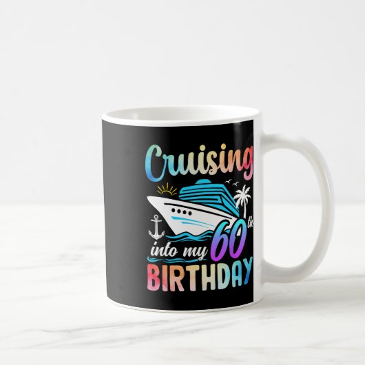 60誕生日60歳の誕生日にクルージング コーヒーマグカップ (右)