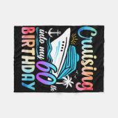 60誕生日60歳の誕生日にクルージング フリースブランケット (正面(横))