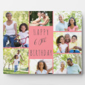 60誕生日7フォトコラージュコーラルグレー フォトプラーク (正面)