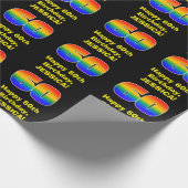 60誕生日:おもしろいカラフル,レイインスパイアンボー# 60 ラッピングペーパー (角)