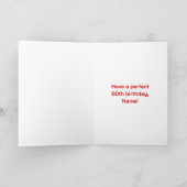 60誕生日:おもしろいレインボー#,名前をカスタムする&写真 カード (内部)