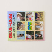 60誕生日:おもしろいレインボー#,名前をカスタムする&写真 ジグソーパズル (横)