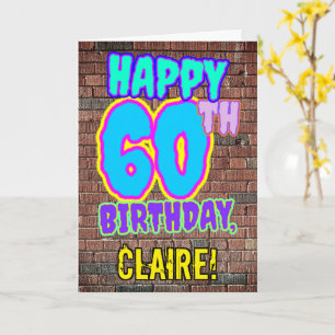 60誕生日-おもしろい、アーバングラフィティインスパイアルック カード