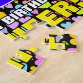 60誕生日:おもしろい、愛するハートシェイプ+「60」 ジグソーパズル (側面)