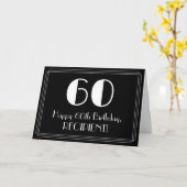 60誕生日～アールデコインスパイアルック"60"，名前 カード (黄色い花)