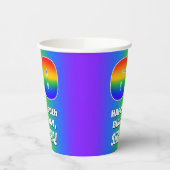 60誕生日: カラフル、おもしろいレインボーパターン# 60 紙コップ (左)