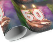 60誕生日（ケーキとキャンドル） ラッピングペーパー (ロールコーナー)