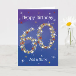 60誕生日 – スター番号 – 青 – 年齢60 カード