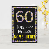 60誕生日:フローラ花数名前をカスタムする カード (黄色い花)