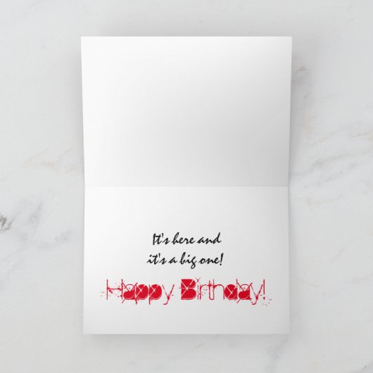 60誕生日、兄弟、赤、白の黒の文字。 カード (内部)