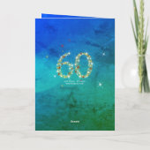 60誕生日 – 星の数 – 青い緑 – 年齢60 カード (裏面)