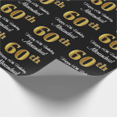 60誕生日:豪華なエレガント金ゴールドルック# ラッピングペーパー (角)