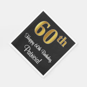 60誕生日～豪華エレガントなフェイク金ゴールド スタンダードランチョンナプキン (角)