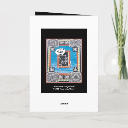 60誕生日、骸骨乗馬 カード (裏面)