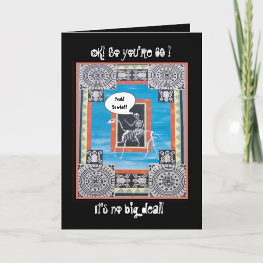 60誕生日、骸骨乗馬 カード (正面)