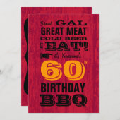 60誕生日BBQグリルアウト 招待状 (正面/裏面)