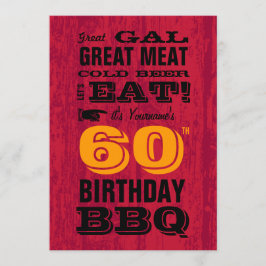60誕生日BBQグリルアウト 招待状
