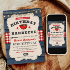 60誕生日BBQサマーバーベキューパーティー 招待状
