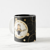 60誕生日for Her Cartoon おもしろい Fab Black金ゴールド ツートーンマグカップ (正面左)