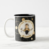60誕生日for Her Cartoon おもしろい Fab Black金ゴールド ツートーンマグカップ (左)