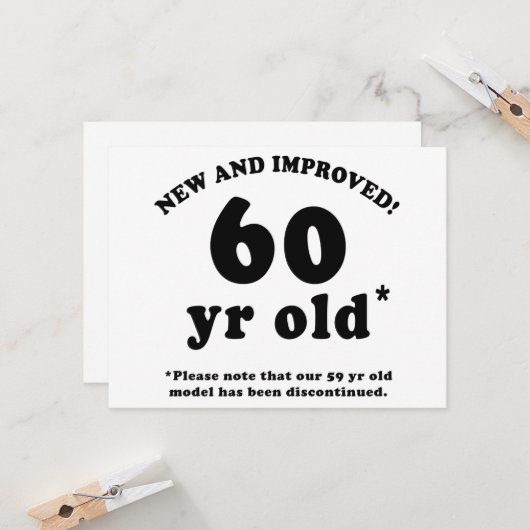 60誕生日Gagギフト カード (正面/裏面インサイチュ)