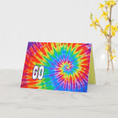 60誕生日Groovy Tie-Dyeカード カード (黄色い花)