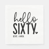 60誕生日Hello Sixty スタンダードランチョンナプキン (正面)