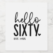 60誕生日Hello Sixty ワインラベル (シングルラベル)
