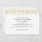 60誕生日Then & Now写真金ゴールド紙吹雪 招待状 (裏面)