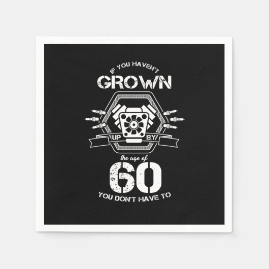60誕生祝いギフトもし成長しない スタンダードカクテルナプキン (正面)