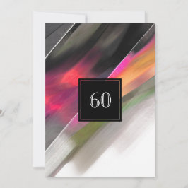 60誕生祝い絵画抽象芸術 招待状