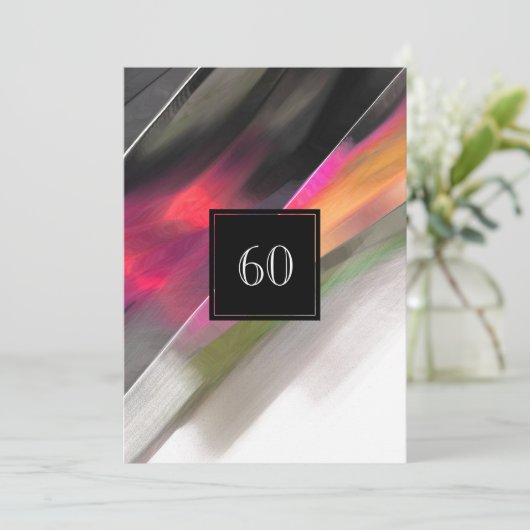 60誕生祝い絵画抽象芸術 招待状 (スタンド正面)