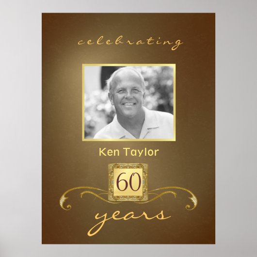 60誕生祝い – フォトポスカスタムター ポスター (正面)