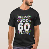 60賛美年間の神による幸せ60誕生日 Tシャツ (正面)