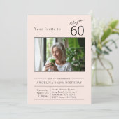 60赤面ピンク60th誕生日パーティーの写真 招待状 (スタンド正面)