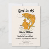 60魚釣りヴィンテージメンズ60誕生日 招待状 (正面)