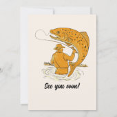 60魚釣りヴィンテージメンズ60誕生日 招待状 (裏面)