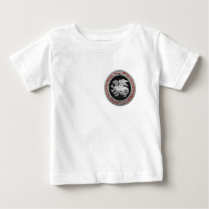 [600]アイスランドドラゴン、ランドヴェッティル[シルバー] ベビーTシャツ