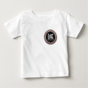 [600]バビロニア人によって飛ぶBull [銀] [3D] ベビーTシャツ