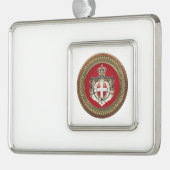 [600]マルタの順序 – SMOM Coat of Arms シルバープレートフレームオーナメント (左)