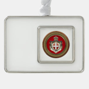 [600]マルタの順序 – SMOM Coat of Arms シルバープレートフレームオーナメント