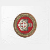 [600]マルタの順序 – SMOM Coat of Arms フリースブランケット (正面(横))