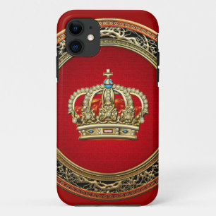 [600]王子様プリンセス王妃クラウン[Belg.金ゴールド] iPhone 11 ケース