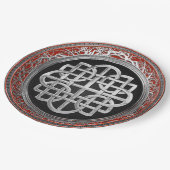 [600]神聖なケルト族の銀製の結び目の十字 ペーパープレート (アングル)