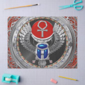 [600]聖銀エジプト翼スカラブ&アンク 薄葉紙 (クラフト)