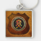 【600】赤・黄ドラゴンズ キーホルダー (正面)